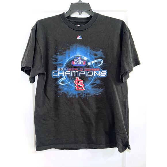 St.Louis Cardinals 2011 World Series Champ Men’s XL Majestic T-shirt - Picture 1 of 8